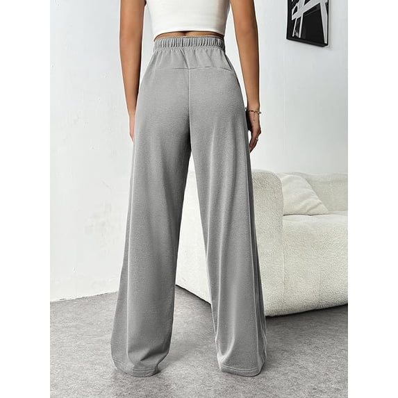 Womens Sweatpants High Waisted Wide Leg Sweat Pants Baggy Cargo Joggers Athletic Casual Drawstring Workout Pants with Pockets