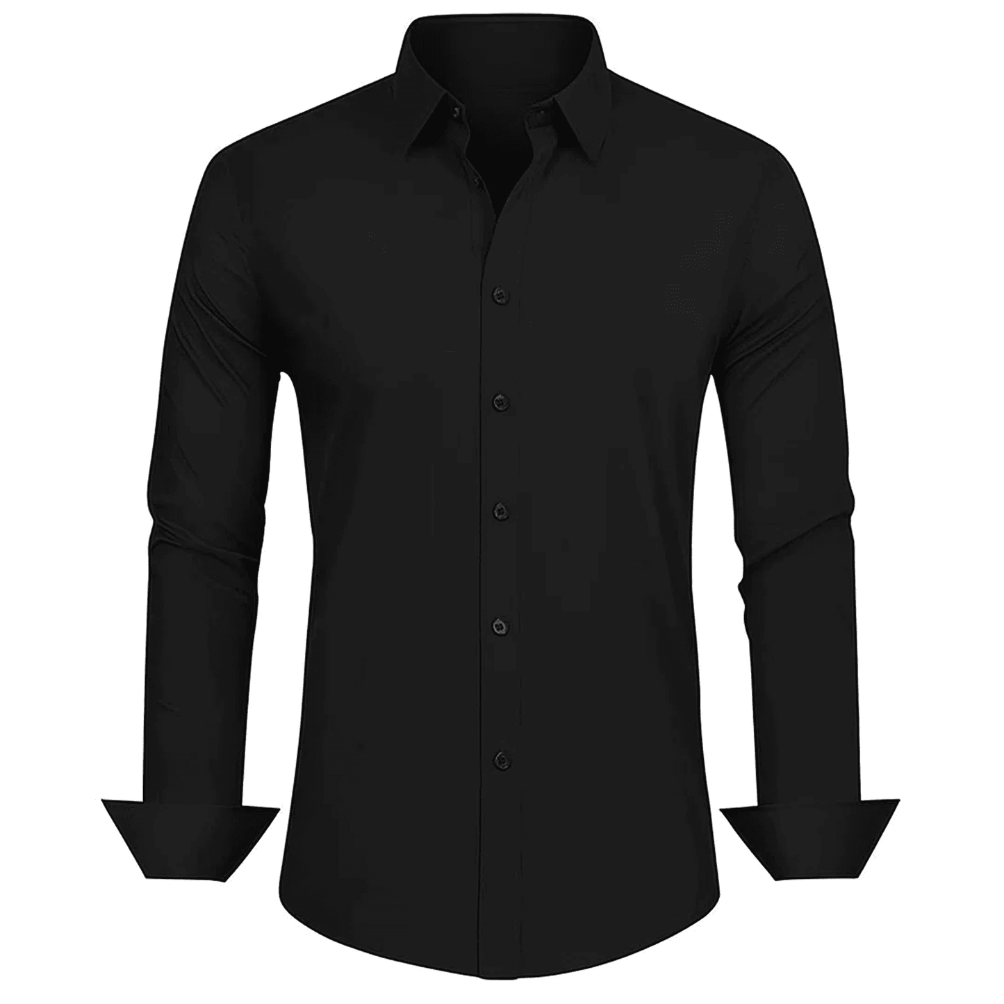 WQD Mens Dress Shirts Long Sleeve Button Down Shirt Stretch Wrinkle-Free Business Casual Shirts Solid Formal Wedding Dating Shirt