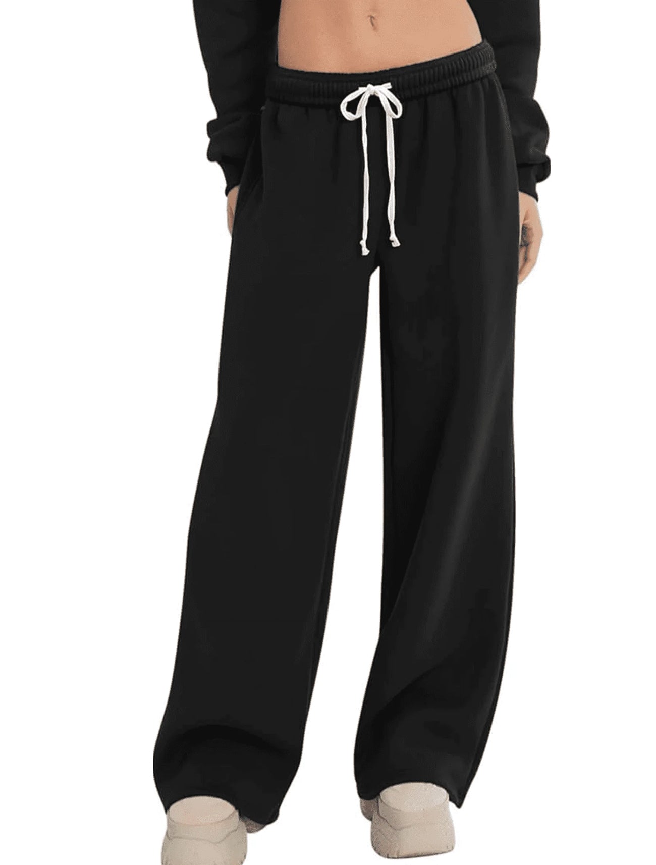 WQD Women's Sweatpants Wide Leg Lounge Joggers with Drawstring Comfy Loose Fit Casual Workout Athletic Yoga Pants with Pockets