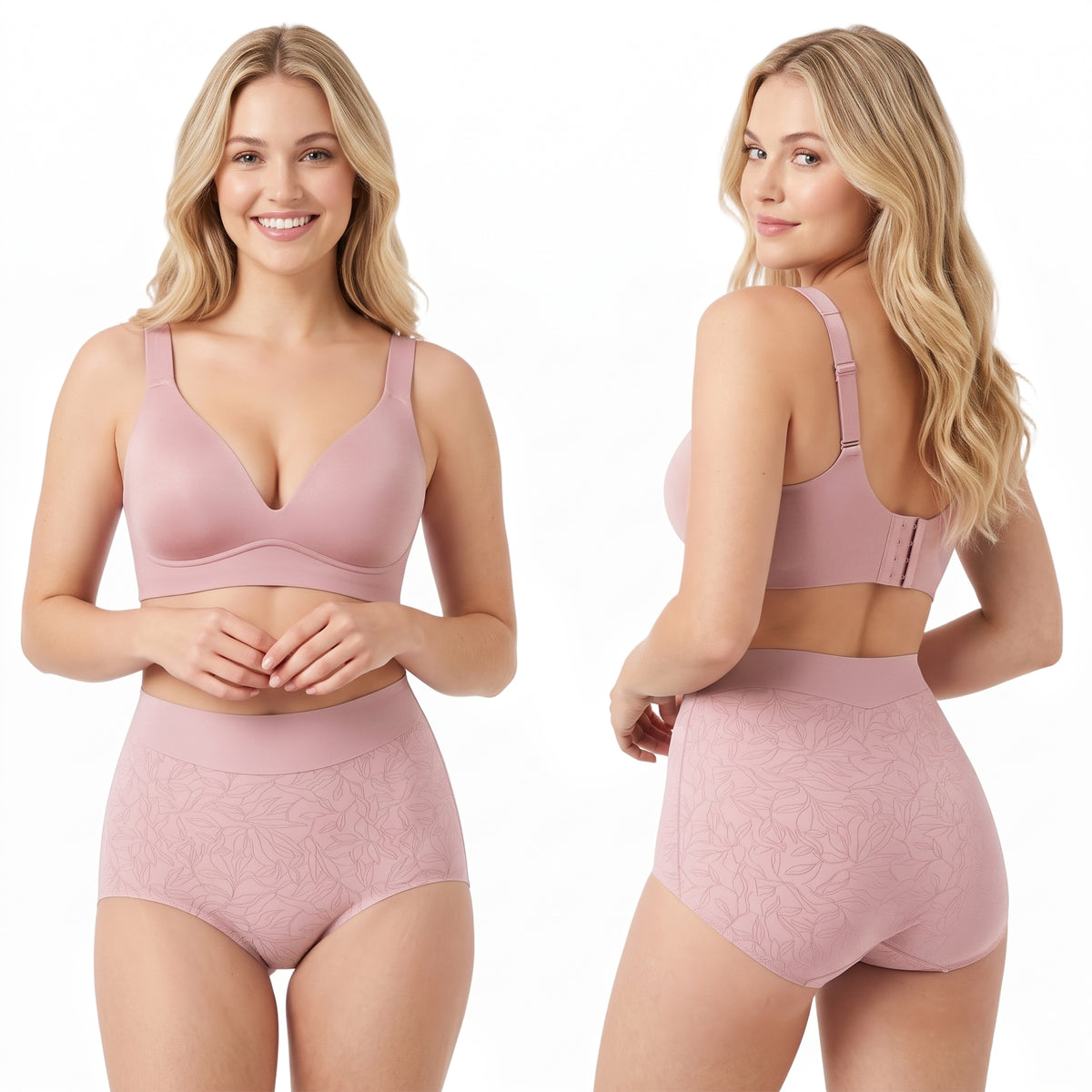 High Waisted Panties for Women 2 Pack Seamless Full Coverage No Show Underwear Soft Stretch Breathable Floral Jacquard Briefs Available in Plus Size