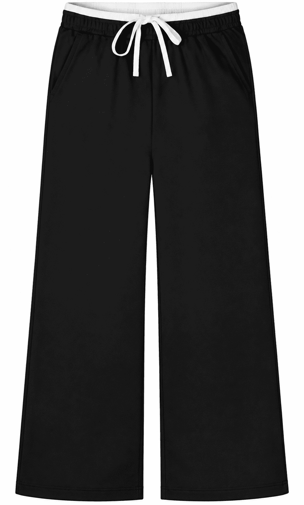 WQD Sweatpants for Women Wide Leg Loose Fit Lightweight Straight Track Pants with Color Block Waist Stretch Yoga Joggers Casual Lounge Trousers with Pockets