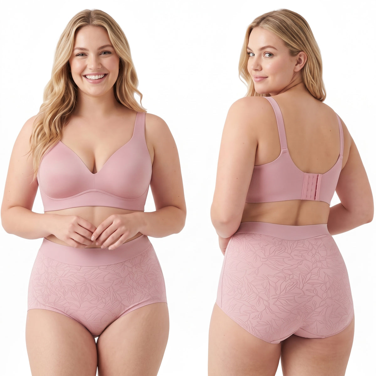 High Waisted Panties for Women 2 Pack Seamless Full Coverage No Show Underwear Soft Stretch Breathable Floral Jacquard Briefs Available in Plus Size