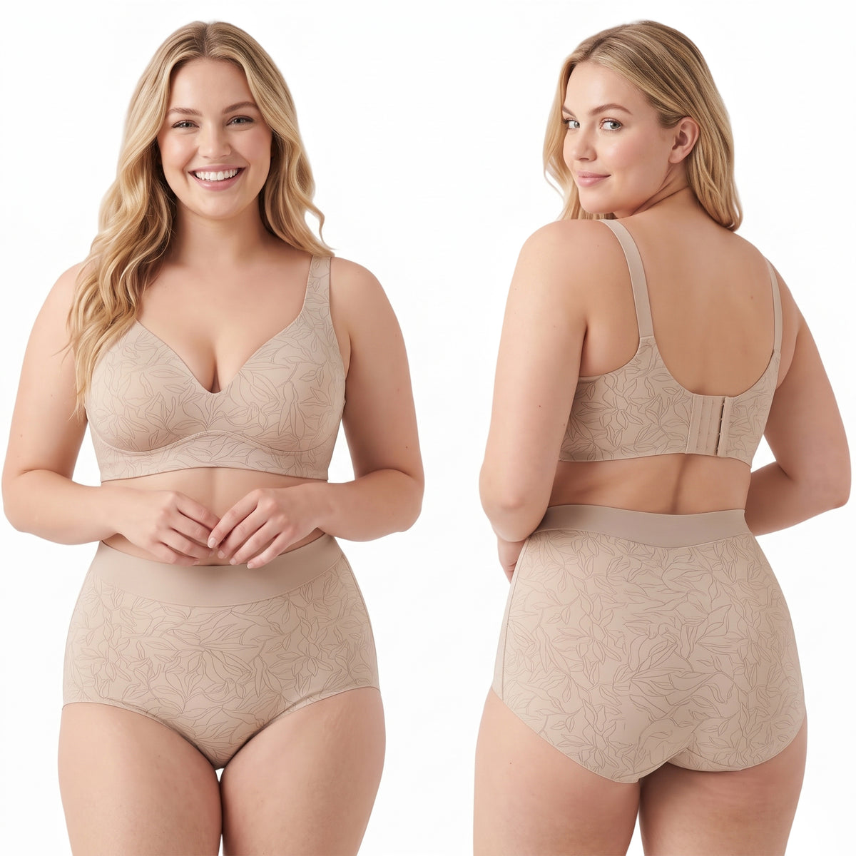High Waisted Panties for Women 2 Pack Seamless Full Coverage No Show Underwear Soft Stretch Breathable Floral Jacquard Briefs Available in Plus Size