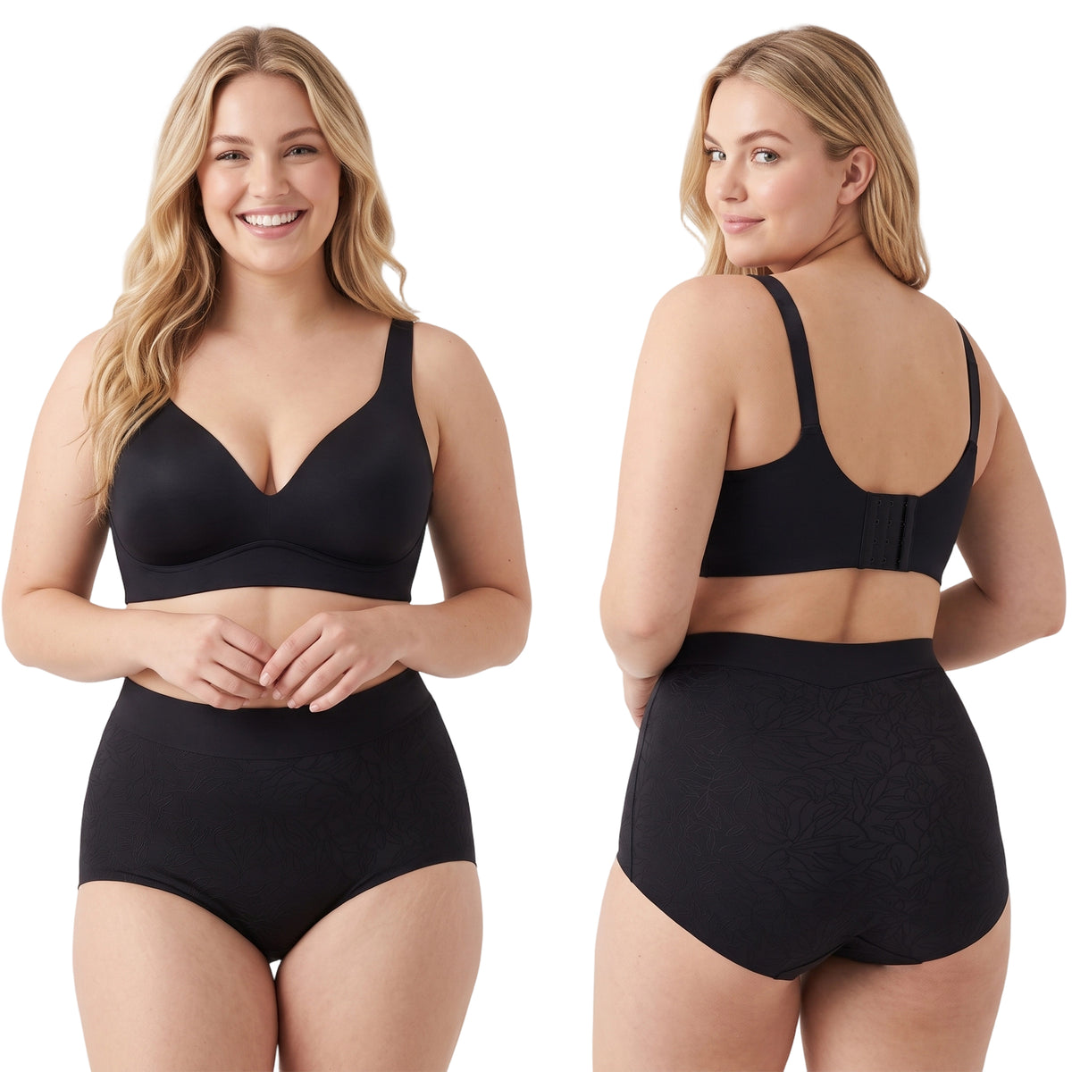 High Waisted Panties for Women 2 Pack Seamless Full Coverage No Show Underwear Soft Stretch Breathable Floral Jacquard Briefs Available in Plus Size