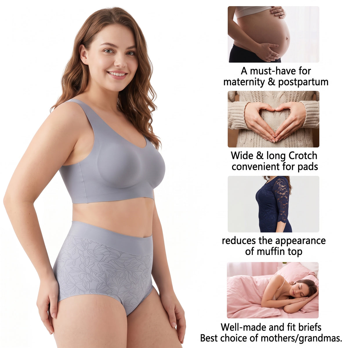 High Waisted Panties for Women 2 Pack Seamless Full Coverage No Show Underwear Soft Stretch Breathable Floral Jacquard Briefs Available in Plus Size