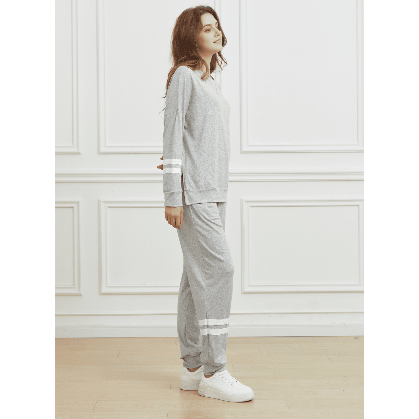 WQD Womens 2 Piece Loungewear Set Long Sleeve Pullover Top and Jogger Pants Tracksuit Pajama Sweatsuit Casual Lounge Outfits with Pockets for Fall Winter (Available in Plus Size)