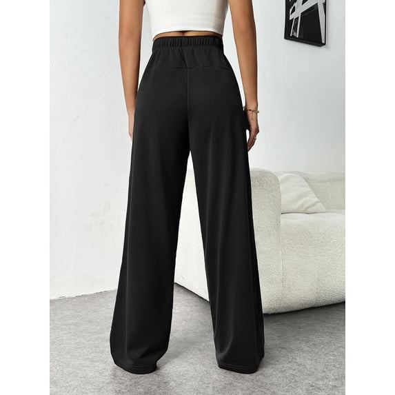 Womens Sweatpants High Waisted Wide Leg Sweat Pants Baggy Cargo Joggers Athletic Casual Drawstring Workout Pants with Pockets