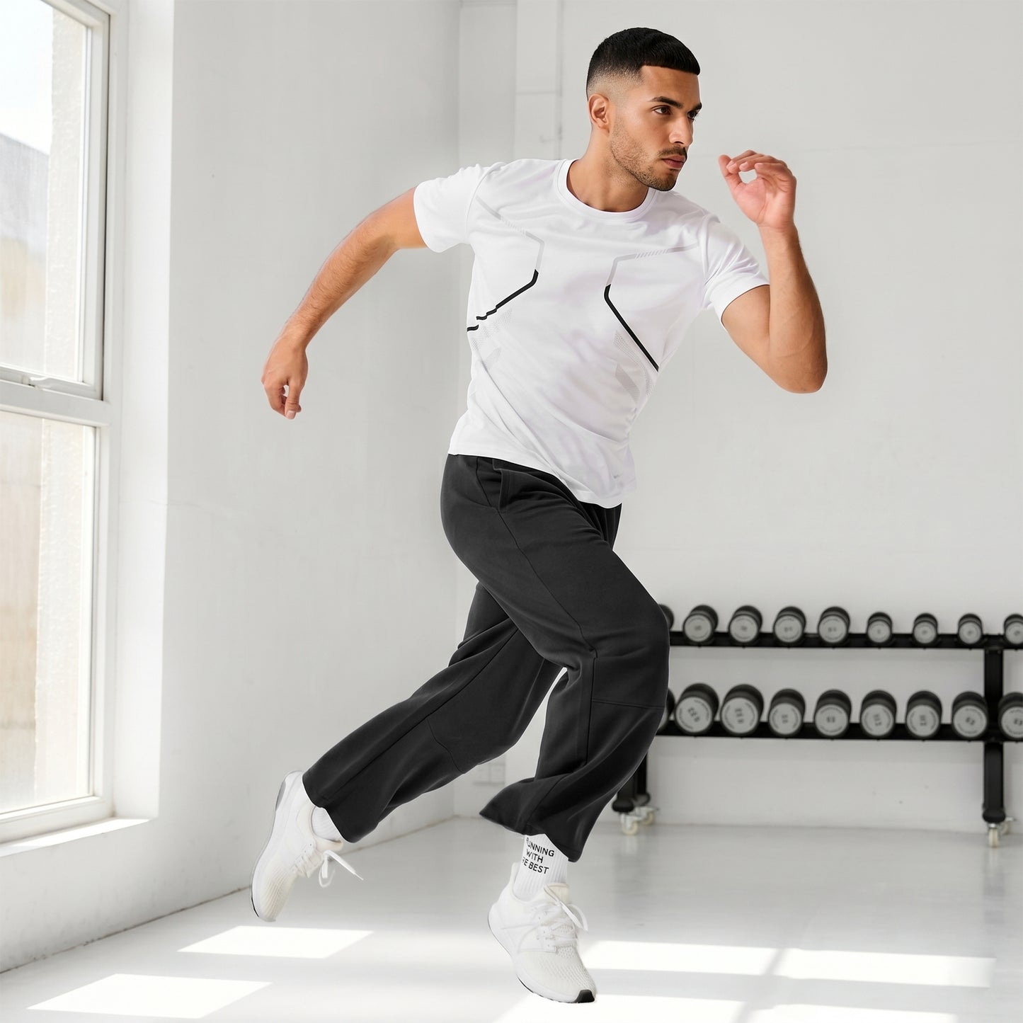 Mens Sweatpants Baggy Loose Fit Raw Hem Pants Casual Drawstring Pants Y2K Wide Leg Stretchy Pants with Pockets