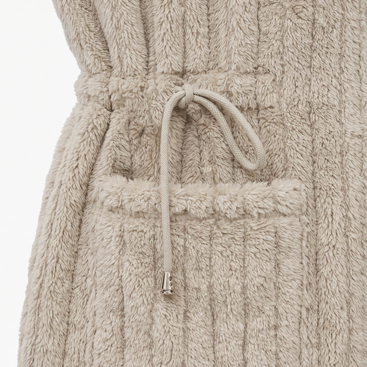 Womens Fleece Vest Hooded Sherpa Zip Front Sleeveless Jacket with Pockets Drawstring Waist Warm Outerwear for Spring Fall Winter