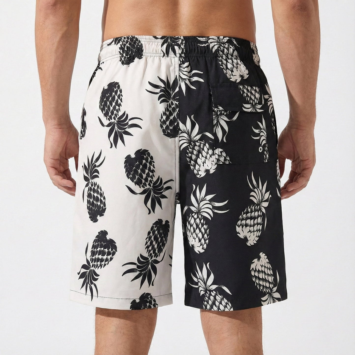 WQD Men’s Swim Trunks Quick Dry Board Shorts with Mesh Lining and Pockets Elastic Waist Drawstring Beach Shorts Pineapple Print Breathable Swimwear Bathing Suits for Swimming Surfing Vacation