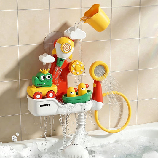 Flynow Bath Toys Waterfall Bathtub Toy with Suction Cup,Bath Tub Shower Head Sprayer Playset,Bathtime Fun Birthday Gift