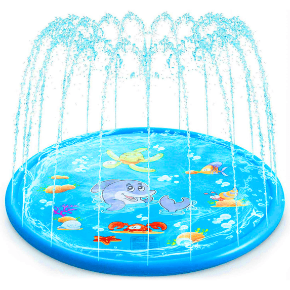 Flynow Splash Pad Sprinkler for Kids 67" Splash Play Mat Outdoor Water Toy Inflatable Splash Pad Baby Toddler 1-3 Years Old Pool Boy Girl Children Outside Backyard Dog Sprinkler for Age 2 4 5 6 7 8 9