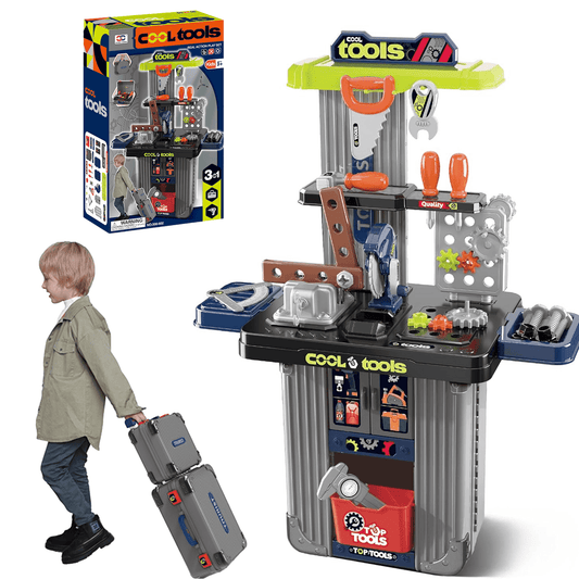 Flynow Kids Tool Bench Set, Pretend Play Construction Workbench Toys for Toddler 1-3 Years Old, 42pcs STEM Engineering Playset, Christmas Birthday Gifts for Boys Age 2 4 5 6 7 8 9 10